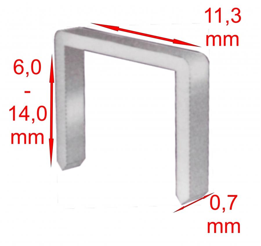 Sponky do sponkovacej pištole 8mm, 1000ks, hrubé 0,7×11,3mm 
