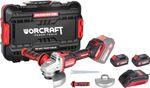 Set Worcraft CAG-S20LiBM, uhlová brúska 125 mm, ShareSYS , bezuhlíková, 6 rýchlostná, v kufríku