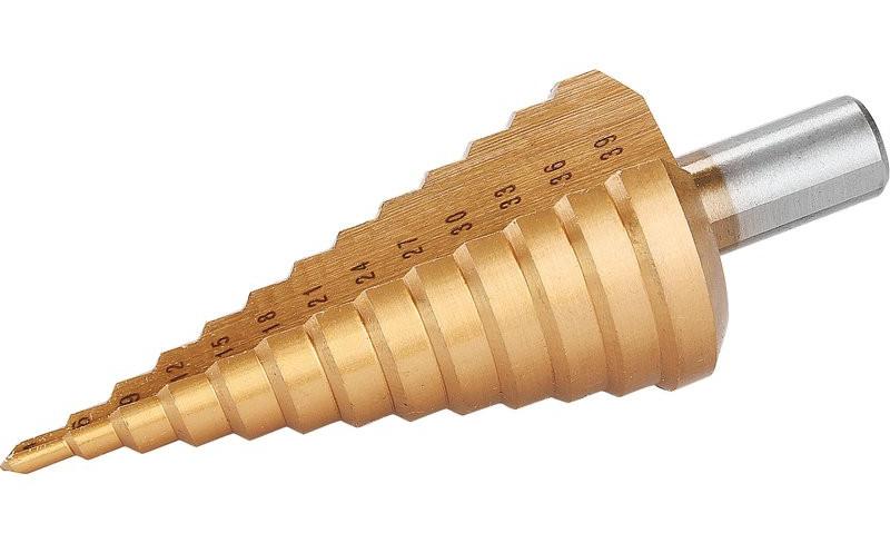 Vrták stupňovitý TiN, Ø4-39mm/3mm, 13 otvorov