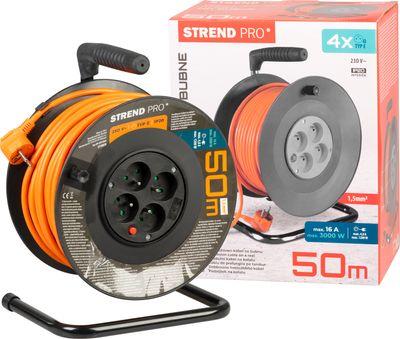 Kábel Strend Pro DG-FB04 predlžovací, L-50 m, na bubne, prierez 1,5 mm2