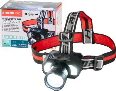 Čelovka Headlight XL121807, LED, 1000 lm, ZOOM, 1800 mAh, USB nabíjanie