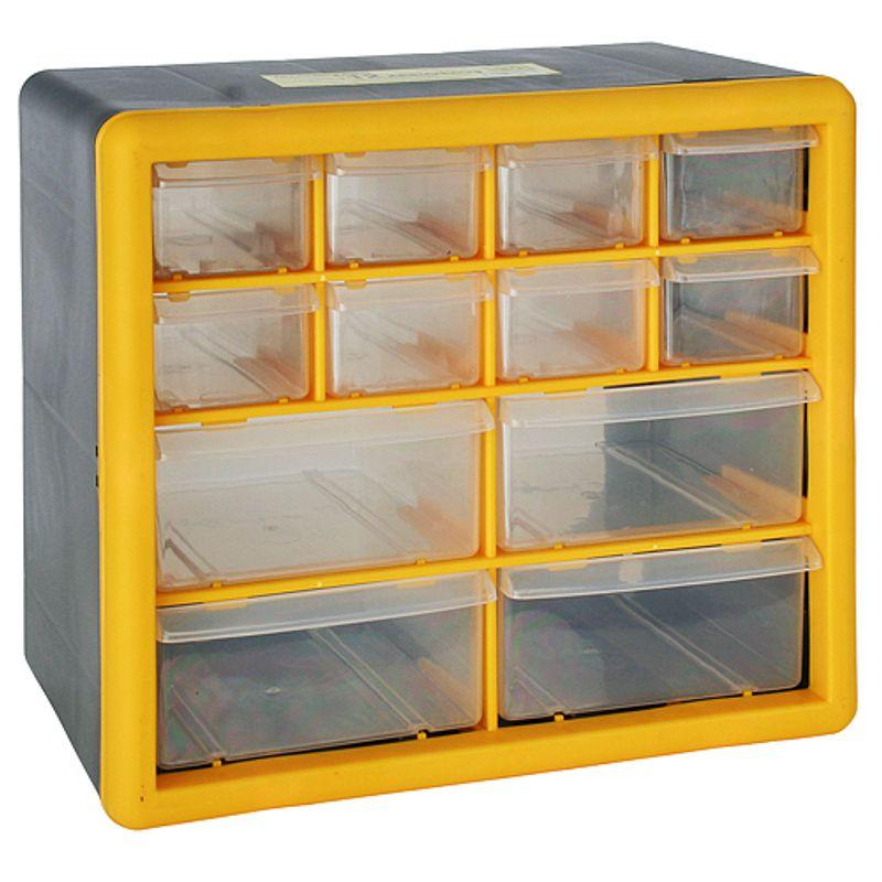 Organizér na stenu SBx3045-B, 12 zásuviek, 26.5x16x23.5 cm, max. 12 kg