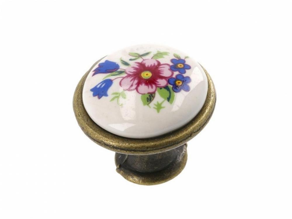Knopok Rómeo 25mm porcelán kvety