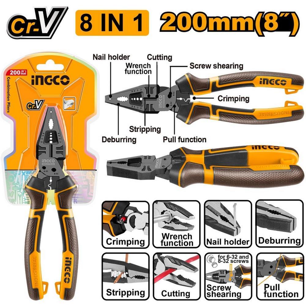 Kliešte kombinované 8v1 CrV 200mm