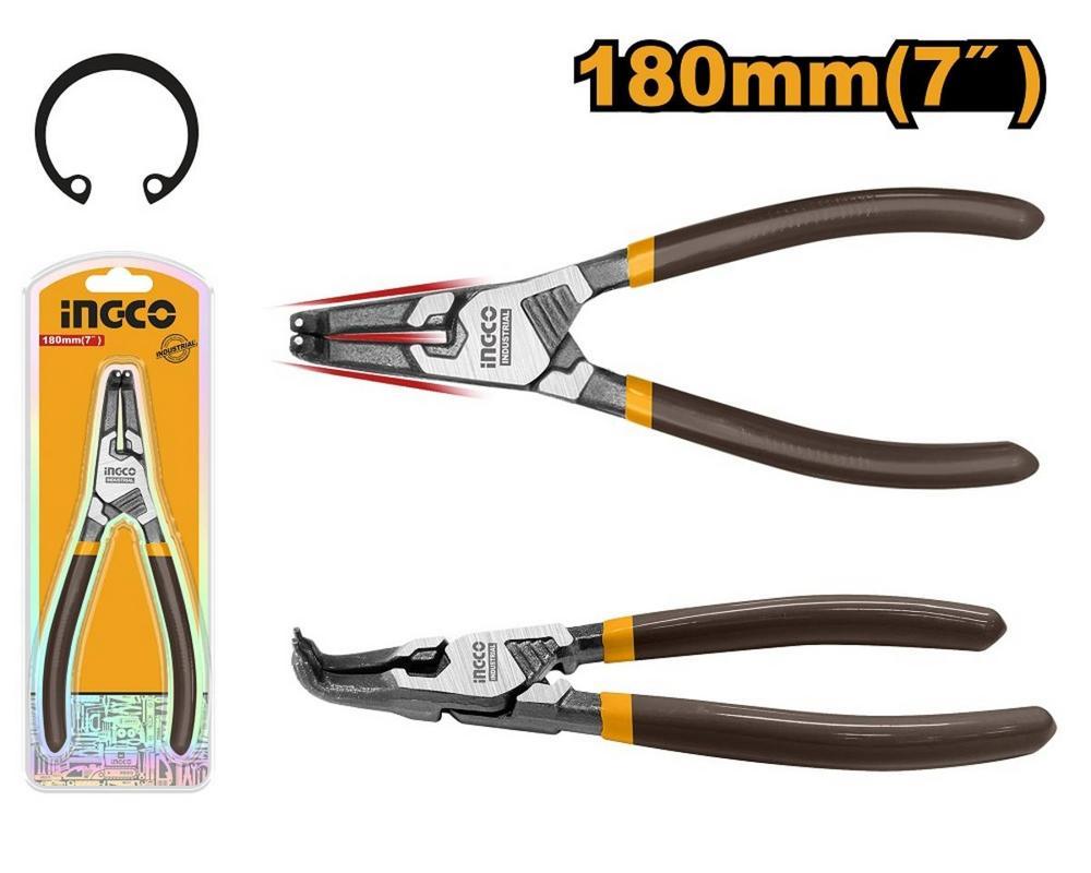 Kliešte na segerkové krúžky 180mm vnútorné zahnuté