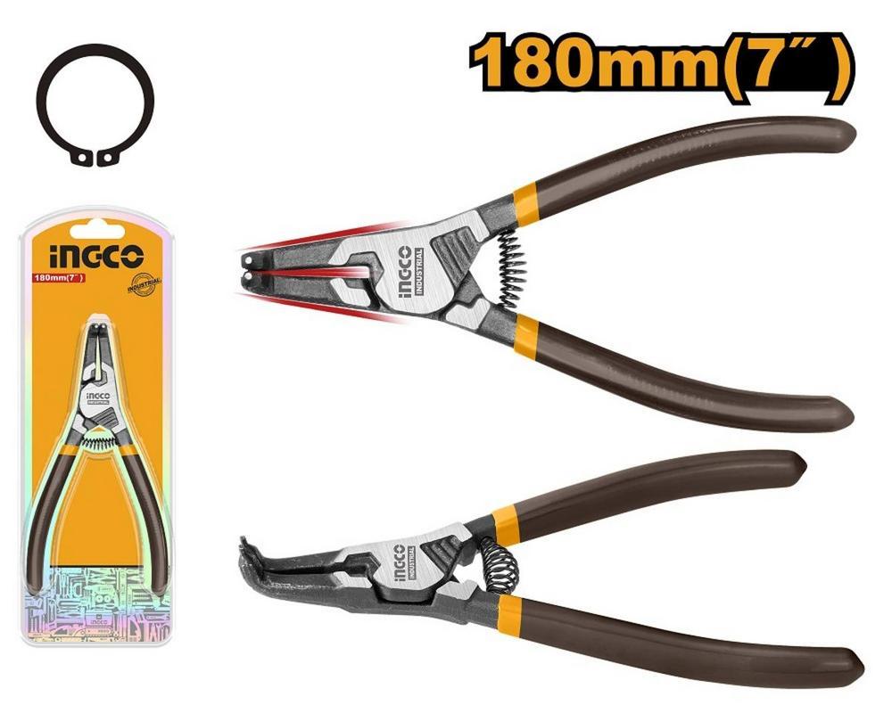 Kliešte na segerkové krúžky 180mm vonkajšie zahnuté