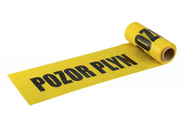 Fólia výstražná pozor plyn 22cmx20m