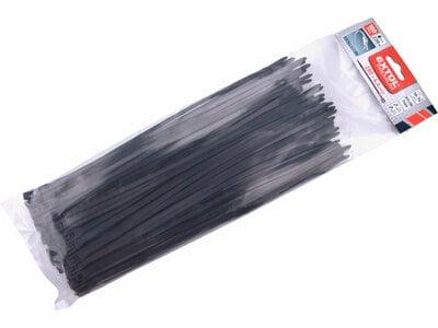 Pásky sťahovacie čierne, nízkoprofilový zámok, 4,6x280mm, 100ks, nylon PA66