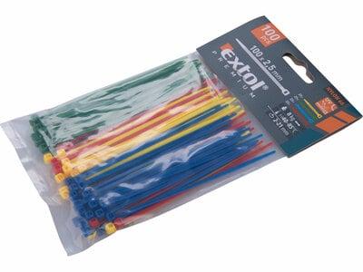 Pásky sťahovacie farebné 2,5x100mm, 100ks, Ø22mm, 8kg, nylon PA66