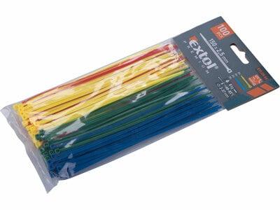 Pásky sťahovacie farebné 2,5x150mm, 100ks, Ø35mm, 8kg, nylon PA66