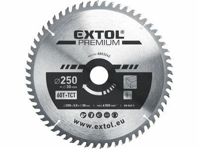 Kotúč pílový s SK plátkami, Ø250x3,2x30mm, 60z, EXTOL PREMIUM