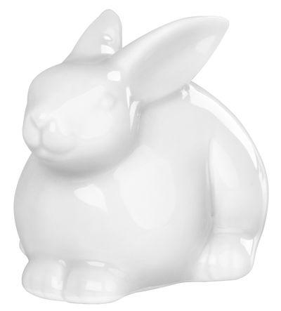 Dekorácia Zajačik, biely, porcelán, veľkonočný, 10,4x7,3x7,1 cm