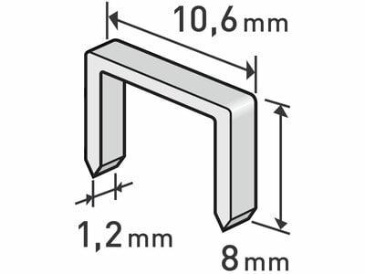 Spony do sponkovacej pištole 8mm, 10,6x1,2mm, 1000ks, EXTOL PREMIUM