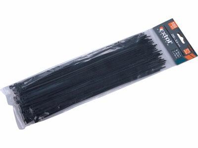 Pásky sťahovacie čierne, 3,6x280mm, 100ks, Ø70mm, 18kg, nylon PA66