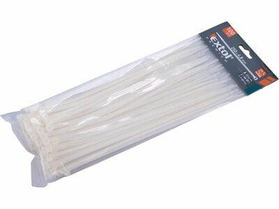 Pásky sťahovacie biele, 4,8x250mm, 100ks, Ø65mm, 22kg, nylon PA66