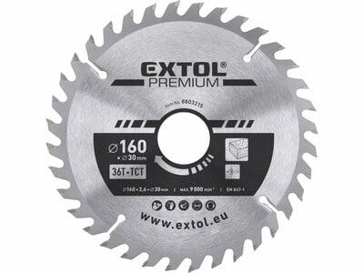 Kotúč pílový s SK plátkami, ø160x2,8x30mm, 36z, EXTOL PREMIUM