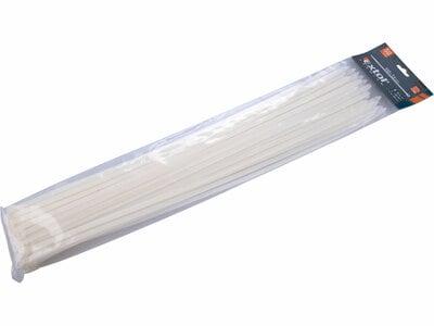Pásky sťahovacie biele, 7,6x540mm, 50ks, Ø150mm, 55kg, nylon PA66
