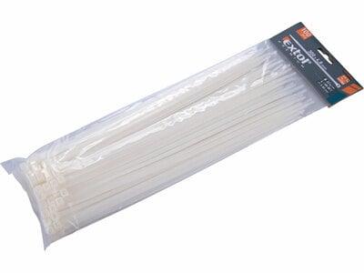 Pásky sťahovacie biele, 4,8x300mm, 100ks, Ø82mm, 22kg, nylon PA66