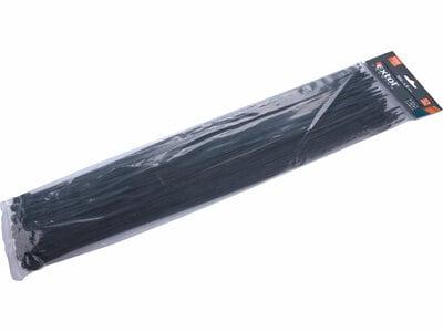 Pásky sťahovacie čierne, 4,8x500mm, 100ks, Ø150mm, 22kg, nylon PA66