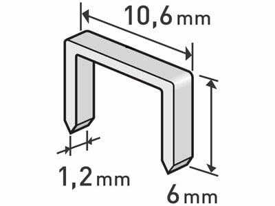Spony do sponkovacej pištole 6mm, 10,6x1,2mm, 1000ks, EXTOL PREMIUM