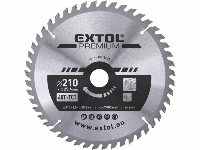 Kotúč pílový s SK plátkami, ø210x3,2x25,4mm, 48z, EXTOL PREMIUM