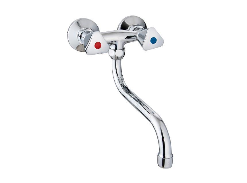 KBD301A Klasik Duo drezová (umývadlová) batéria na stenu 100 mm SAMTEK, s rukoväťami (keramické uzávery vody)