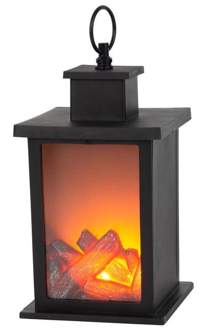 Lampáš krb 4x SMD LED, imitácia ohňa, 3x AA, časovač, 14x14x25 cm