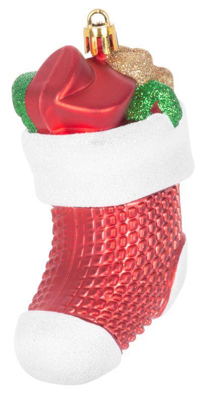 Ozdoba Vianoce, sada, 3 ks, 11 cm, ponožky, červené, na vianočný stromček