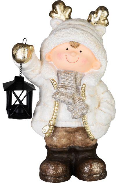 Dekorácia  Vianoce, Chlapec s lampou, 16.5x23x42 cm