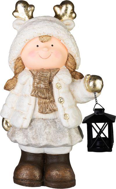 Dekorácia Vianoce, Dievčatko s lampou, 15x22.8x40 cm