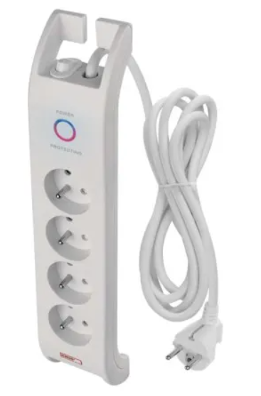 Prepäťová ochrana 900J – 4 zásuvky, 2m, biela