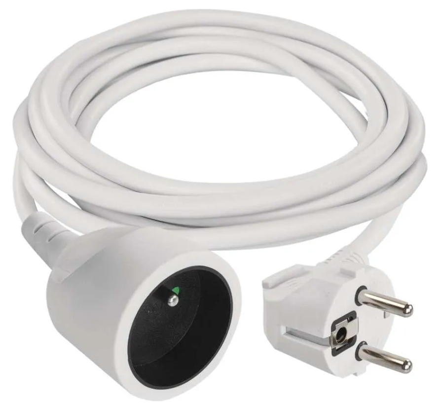 Predlžovací kábel 3 m / 1 zásuvka / biely / PVC / 1 mm2