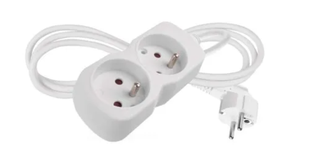 Predlžovací kábel 1,4 m / 2 zásuvka / biely / PVC / 1 mm2