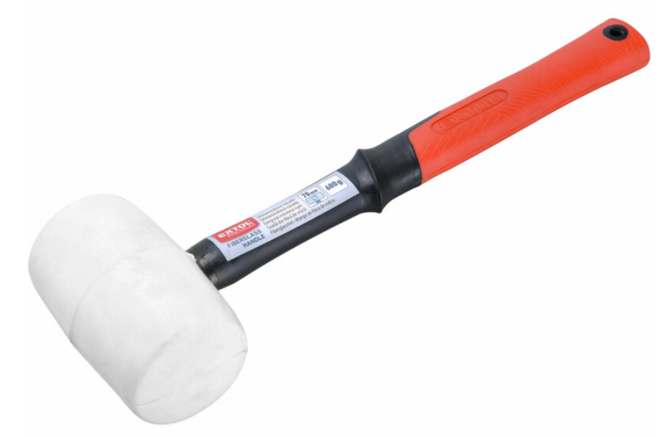 Kladivo gumené biele sklolaminátová násada, Ø70mm, 680g, EXTOL PREMIUM