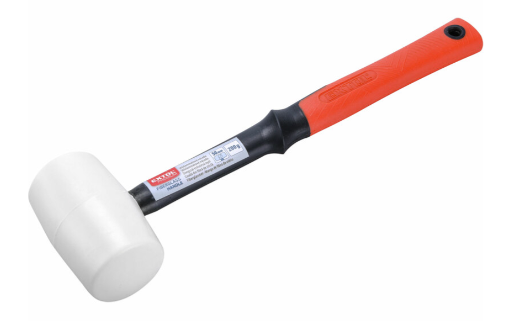 Kladivo gumené biele sklolaminátová násada, Ø50mm, 280g, EXTOL PREMIUM