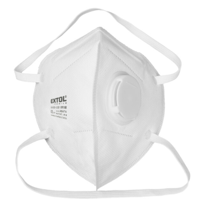 Respirátor s výdychovým ventilom, skladací 5ks, EN149:2001, FFP1, EXTOL PREMIUM