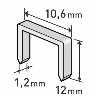Spony do sponkovacej pištole 12mm, 10,6x1,2mm, 1000ks, EXTOL PREMIUM