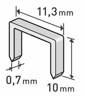 Spony 10mm, 11,3x0,7mm, balenie 1000ks, EXTOL PREMIUM