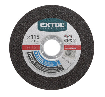 Kotúč rezný na oceľ a antikoro 115x1,0mm, EXTOL INDUSTRIAL
