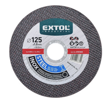 Kotúč rezný na oceľ a antikoro 125x1,0mm, EXTOL INDUSTRIAL