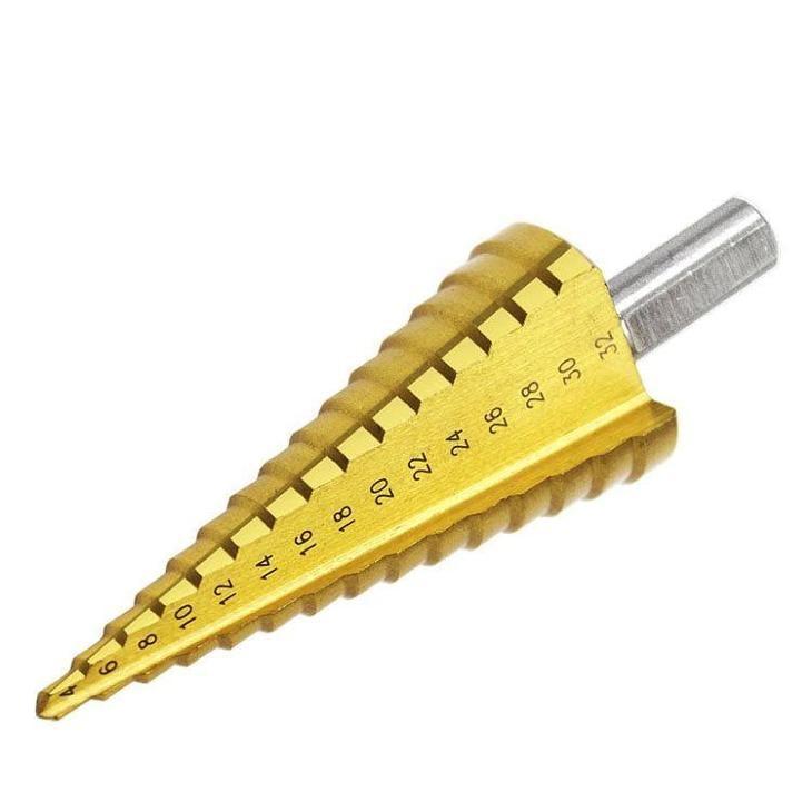 Vrták stupňovitý TiN, Ø4-32mm, stupňovanie 2mm, 15 otvorov